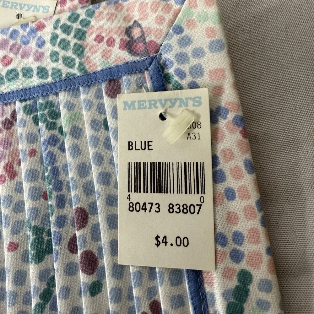 Mervyns Set Of 6 Cotton‎ Poly Pastel Pleated Placemats Retro Floral Blue Pink